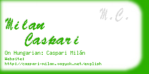 milan caspari business card